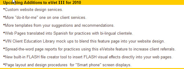 eVet III for 2010